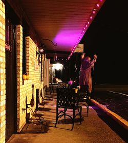 Chairs in illuminated room