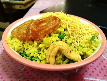 Close-up of served food