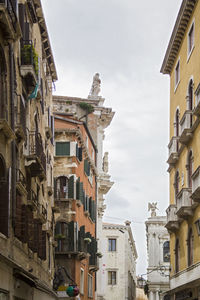 Low angle view of buildings in city