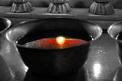 Close-up of tea light candle