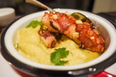 Close-up of served food