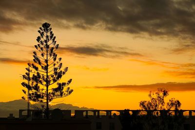 Scenic view of cloudy sky at sunset