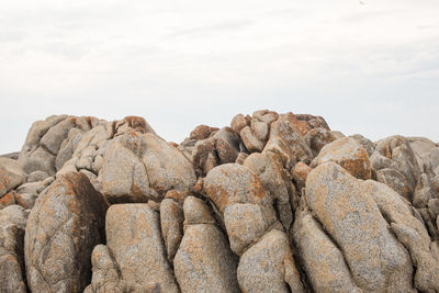 Stack of rock against sky