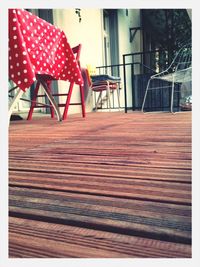 Close-up of empty bench