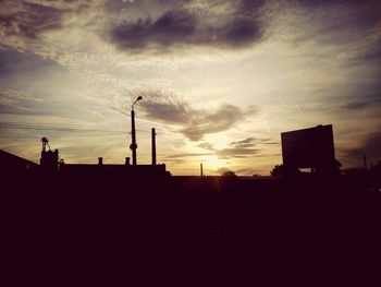 Silhouette landscape at sunset