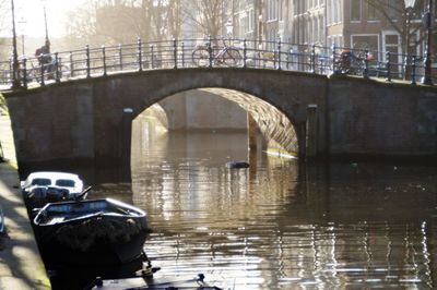 Bridge over river in city