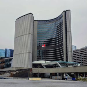 Low angle view of modern buildings against sky
