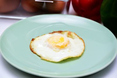 High angle view of breakfast in plate