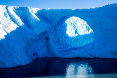 Scenic view of frozen lake against sky