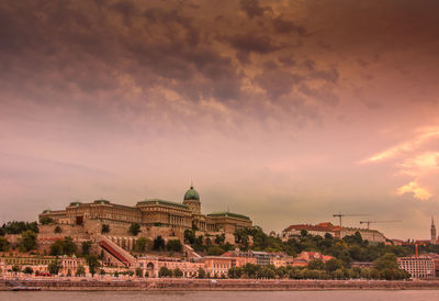 View of castle against cloudy sky