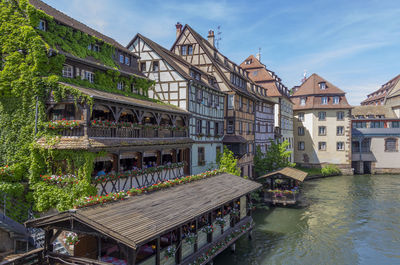 Idyllic waterside impression around a district named petite france in strasbourg