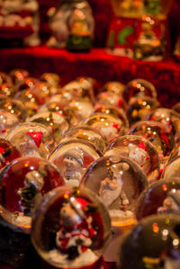 Close-up of christmas decorations for sale