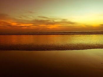 Scenic view of dramatic sky during sunset