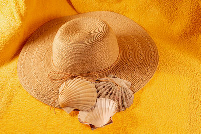 High angle view of hat