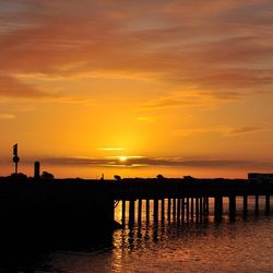 Scenic view of sunset over sea