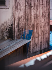 Close-up of wooden table