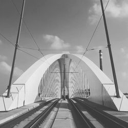 Railroad bridge against sky