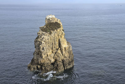 Rock formation in sea