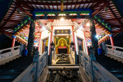 Illuminated interior of cathedral