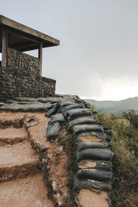 View of stone wall of building