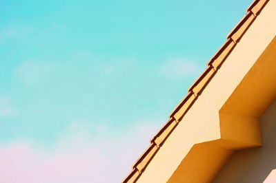 Low angle view of stairs against sky