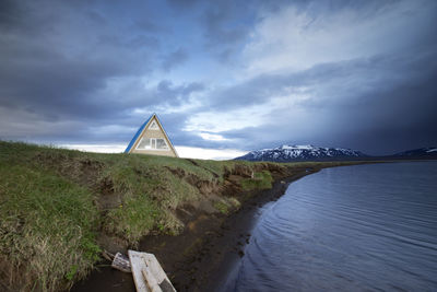 Scenic view of mountain against sky