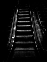 Low angle view of escalator at subway station