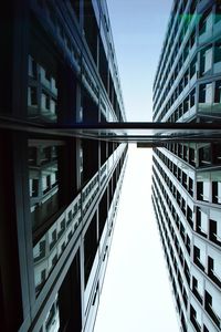 Directly above shot of modern buildings against clear sky