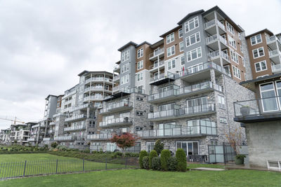 Low angle view of buildings against sky