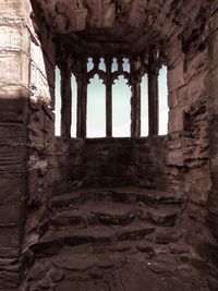 Low angle view of old ruin building