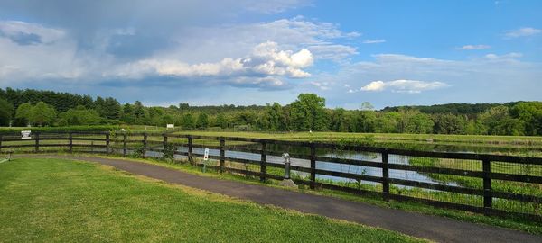 Scenic view of field against sky