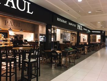 Chairs and tables in cafe