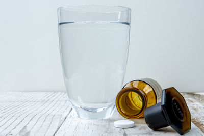 Close-up of drink in glass on table