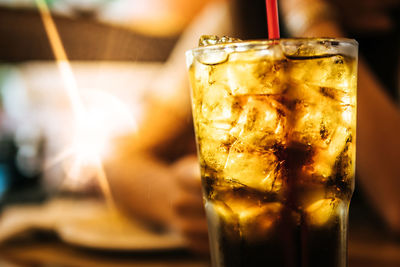 Close-up of ice cream in glass