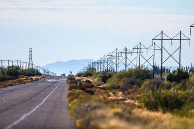 Surface level of road against sky