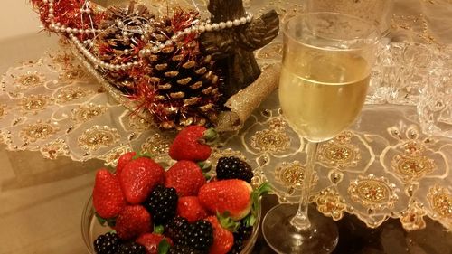 Close-up of food on table