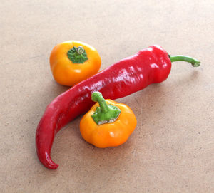 Close-up of bell peppers on table