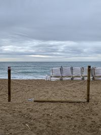 Scenic view of beach against sky