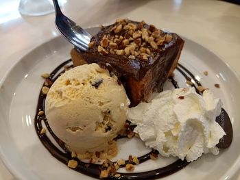 Close-up of ice cream in plate