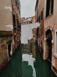 Canal amidst buildings