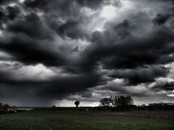 Storm clouds over land