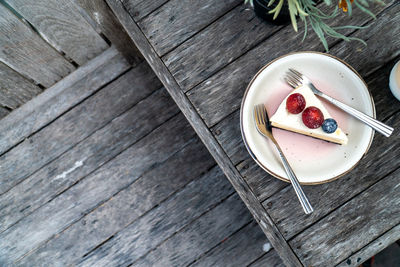 High angle view of food on table