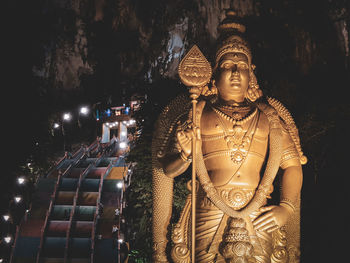 Statue of buddha at night