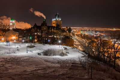 View of city during winter at night