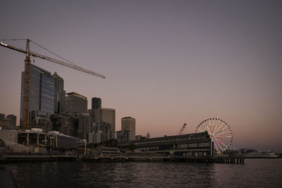 Bridge over river against clear sky