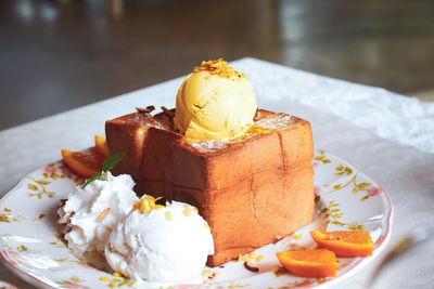 Close-up of cake on plate