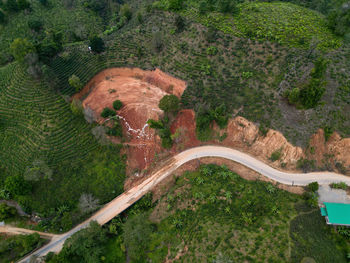 High angle view of road