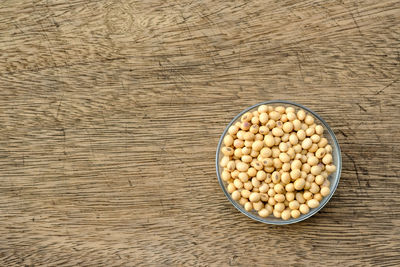 High angle view of eggs on table