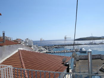 View of built structure against blue sky