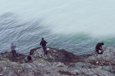 Rocks in sea